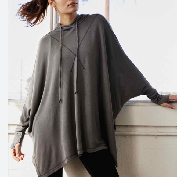Free People Tops - Free People Oversized Grey Hoodie Poncho